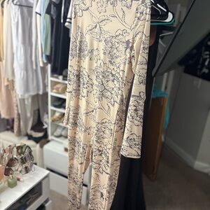 Fashion Nova Floral Print Jumpsuit - Cream and Black
